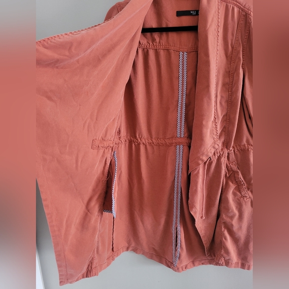 Max Jeans 100%Tencel Draped Drawstring Long Duster Cardigan Terracotta Medium - Picture 8 of 16